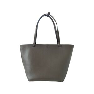 The Row Park Tote Three Bag - Grained Leather in Elephant Gray